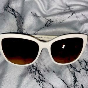 Coach white sunglasses